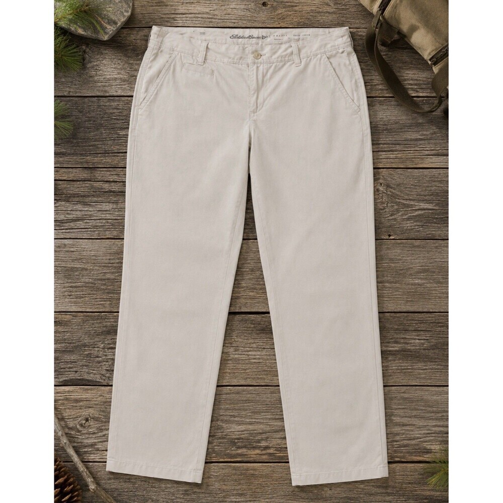VTG Eddie Bauer Heritage Wash Khaki Pants Relaxed Boyfriend Womens 32 x 30 Sz 10